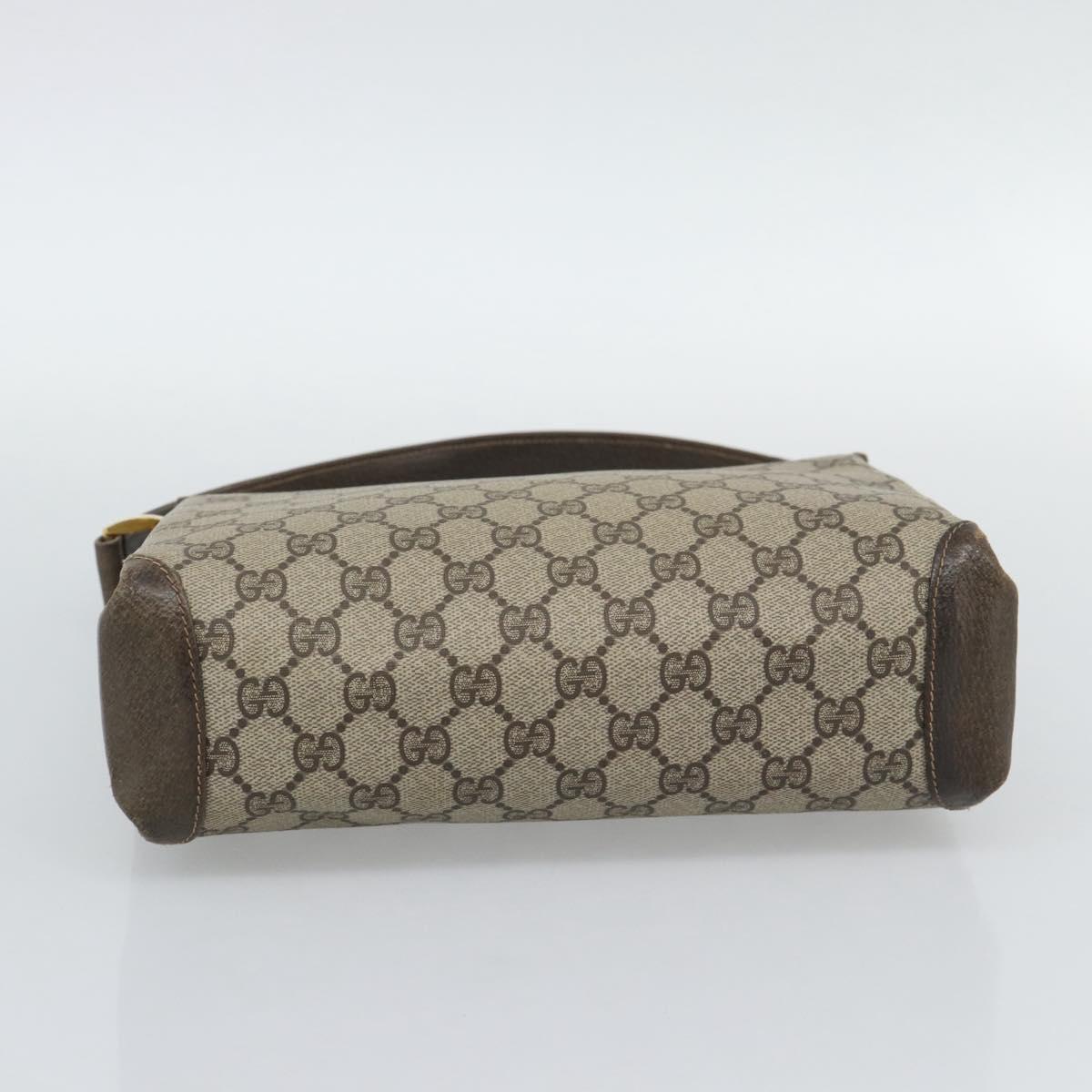 GUCCI GG Supreme Hand Bag PVC Leather Beige Gold Tone 001 085 1368 Auth ep15420