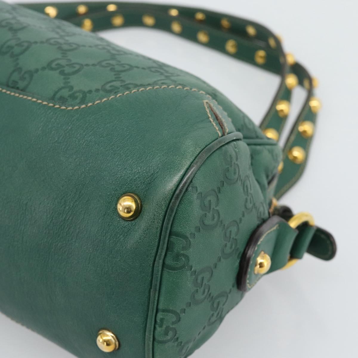 GUCCI GuccissimaGG Shoulder Bag Leather Green Gold Tone 159407 Auth ep15422V