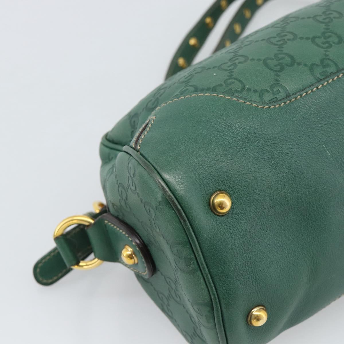 GUCCI GuccissimaGG Shoulder Bag Leather Green Gold Tone 159407 Auth ep15422V