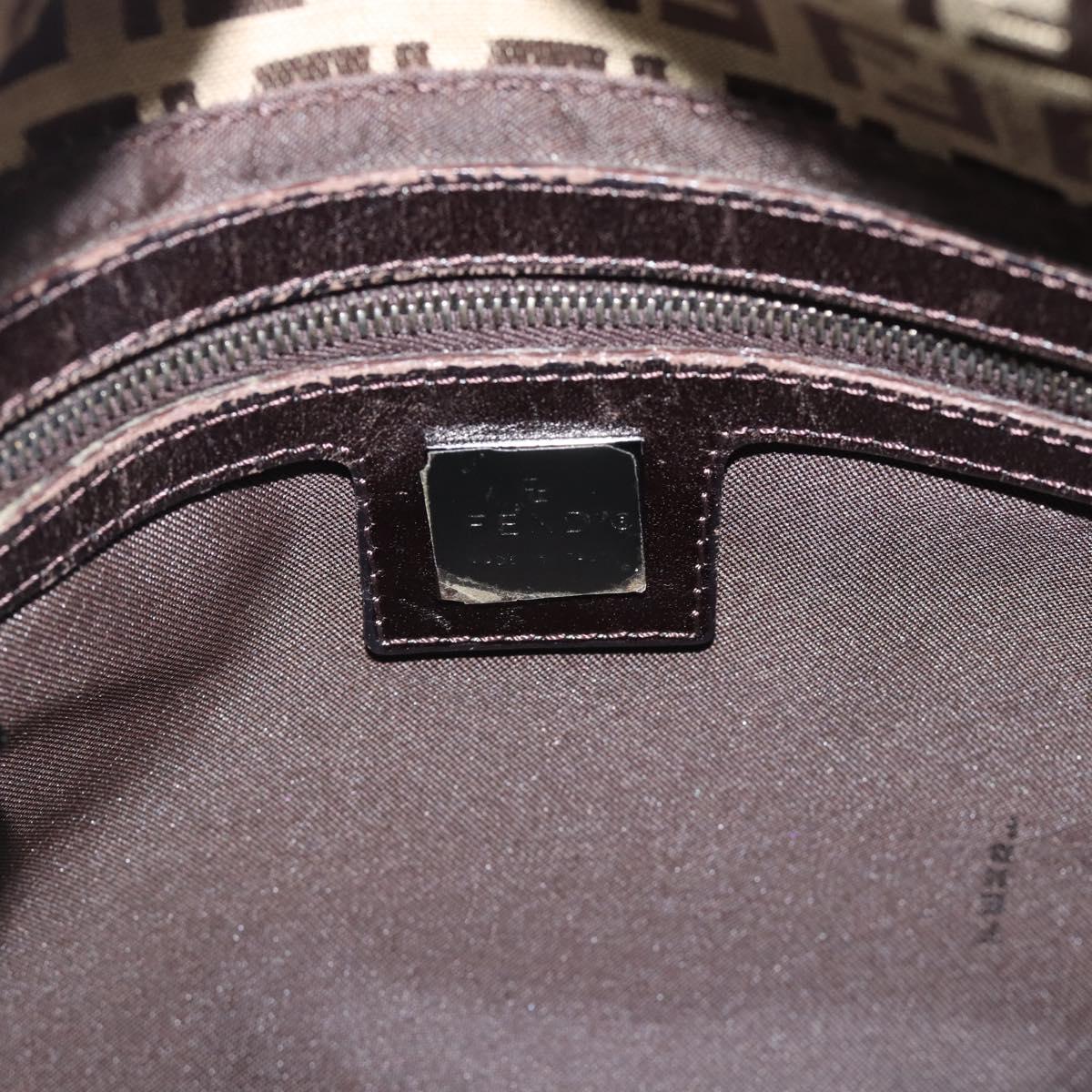 FENDI Zucchino Canvas Mamma Baguette Bag Beige Silver 8BR004 Auth ep15424V