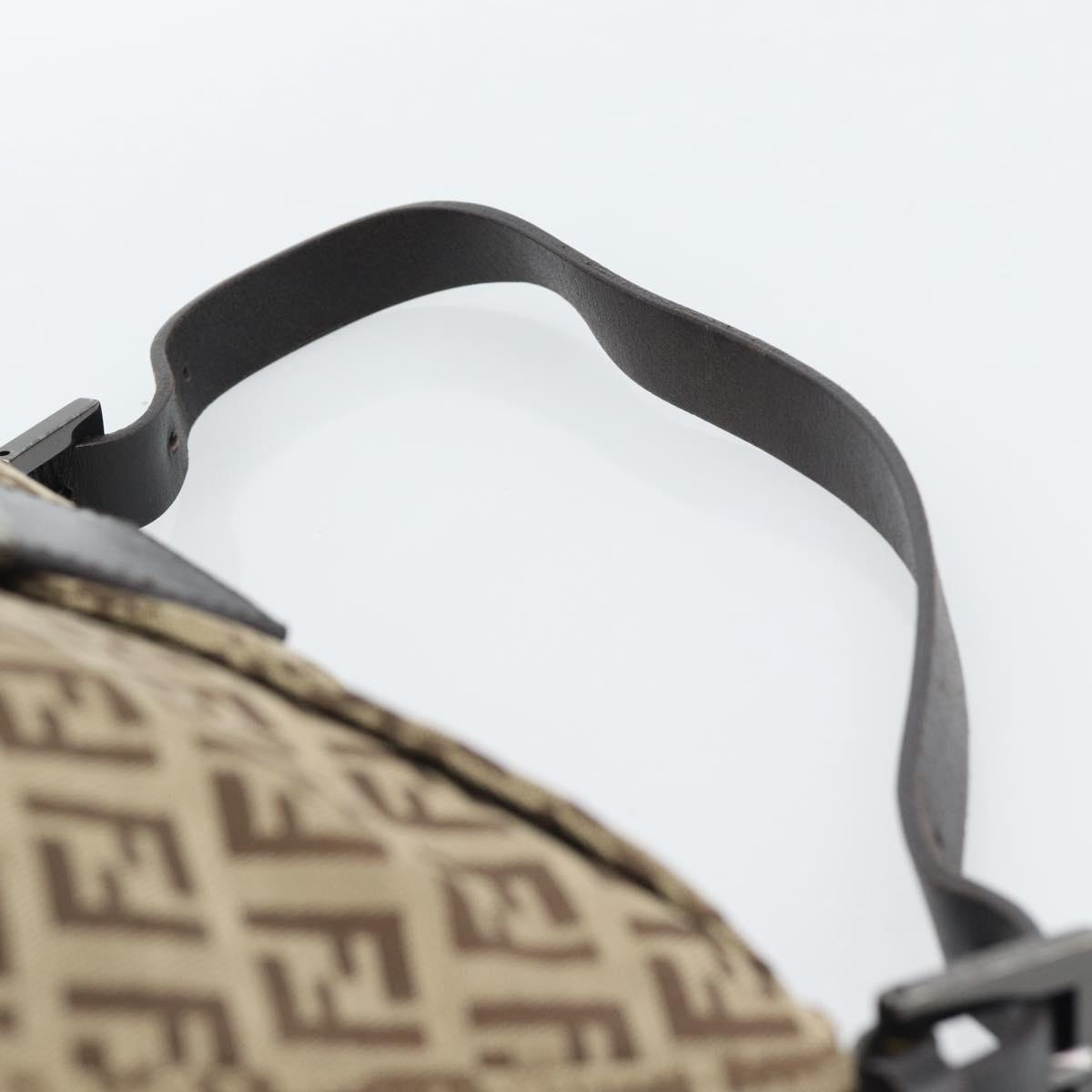 FENDI Zucchino Canvas Mamma Baguette Bag Beige Silver 8BR004 Auth ep15424V