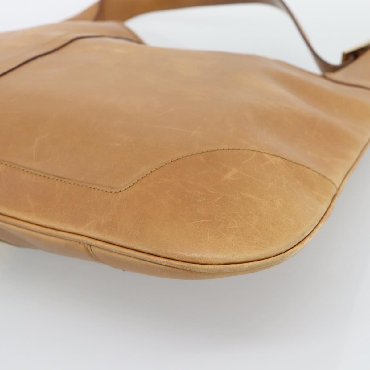 GUCCI Jackie Hand Bag Leather Beige Gold Tone 001 4312 Auth ep15425