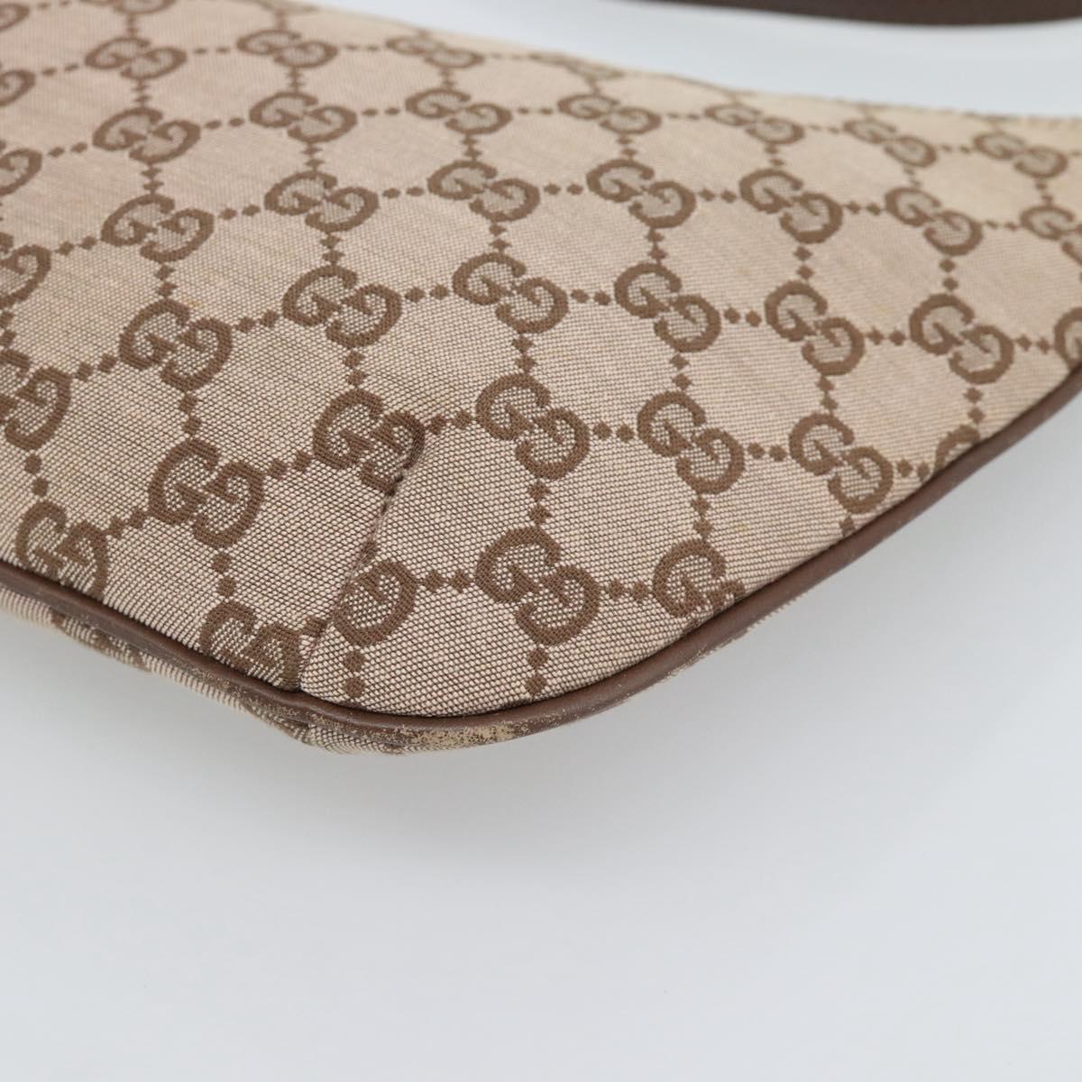 GUCCI GG Canvas Shoulder Bag Beige Silver 005 0813 Auth ep15427