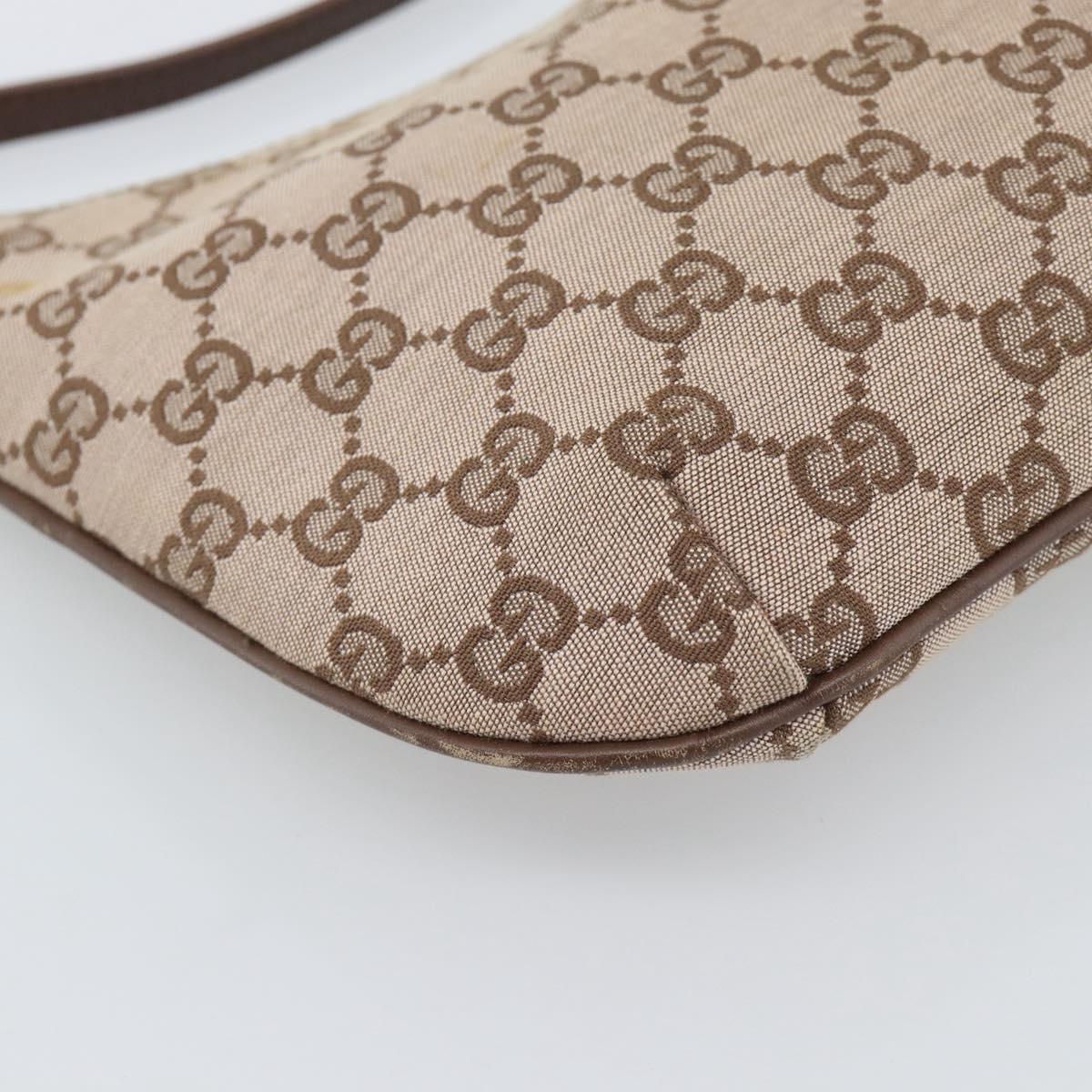 GUCCI GG Canvas Shoulder Bag Beige Silver 005 0813 Auth ep15427
