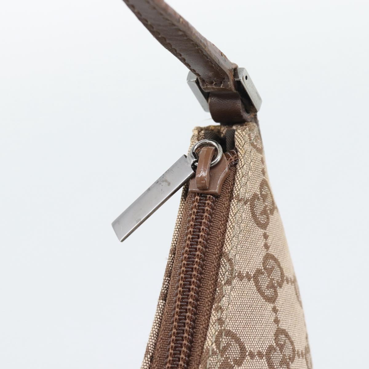 GUCCI GG Canvas Shoulder Bag Beige Silver 005 0813 Auth ep15427