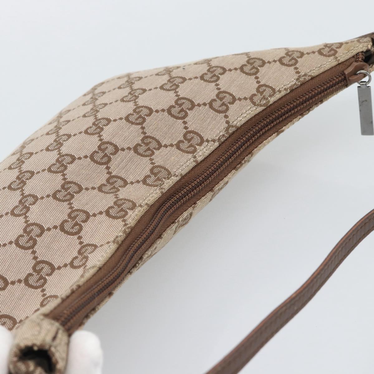 GUCCI GG Canvas Shoulder Bag Beige Silver 005 0813 Auth ep15427