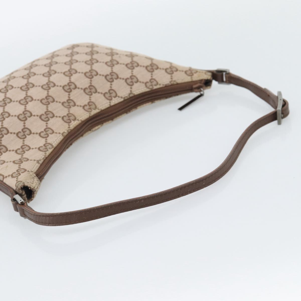 GUCCI GG Canvas Shoulder Bag Beige Silver 005 0813 Auth ep15427