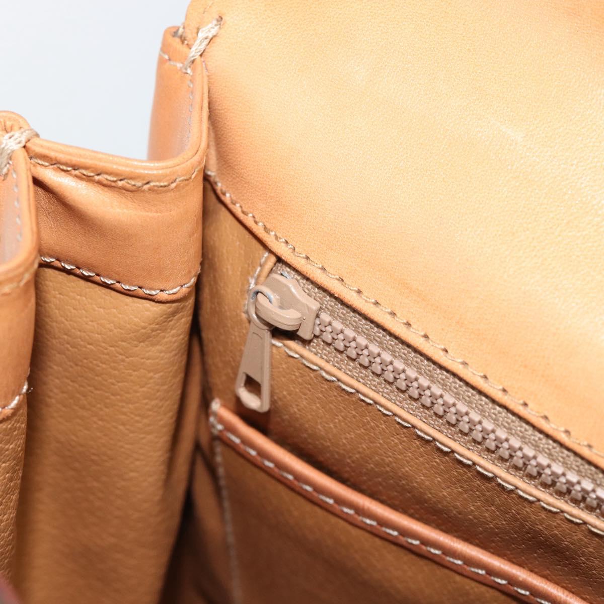 CELINE Macadam Hand Bag PVC Leather Brown Gold Tone Auth ep15431