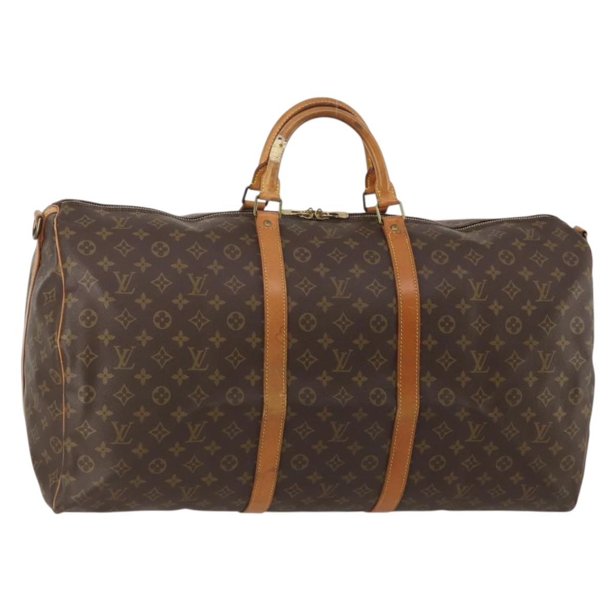 LOUIS VUITTON Monogram Keepall Bandouliere 60 Boston Bag M41412 LV Auth ep15434