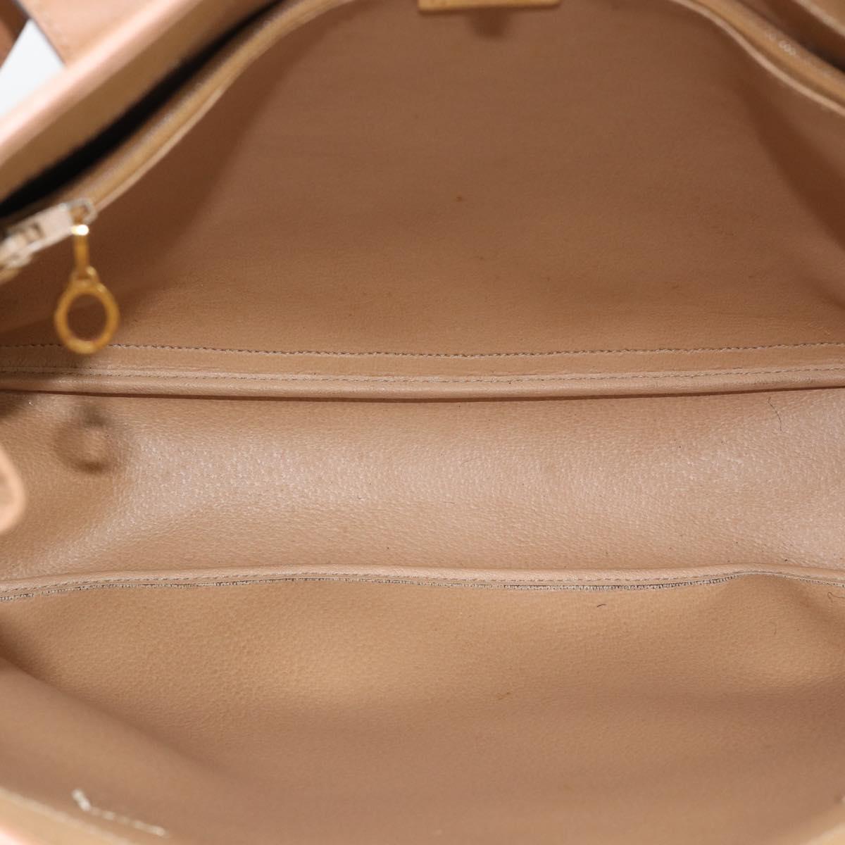Christian Dior Trotter Tote Bag PVC Leather Beige Gold Tone Auth ep15436