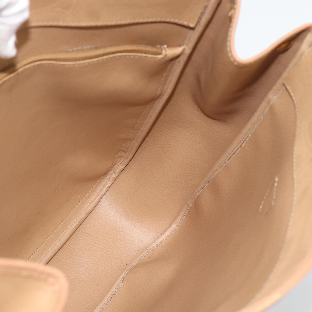 Christian Dior Trotter Tote Bag PVC Leather Beige Gold Tone Auth ep15436