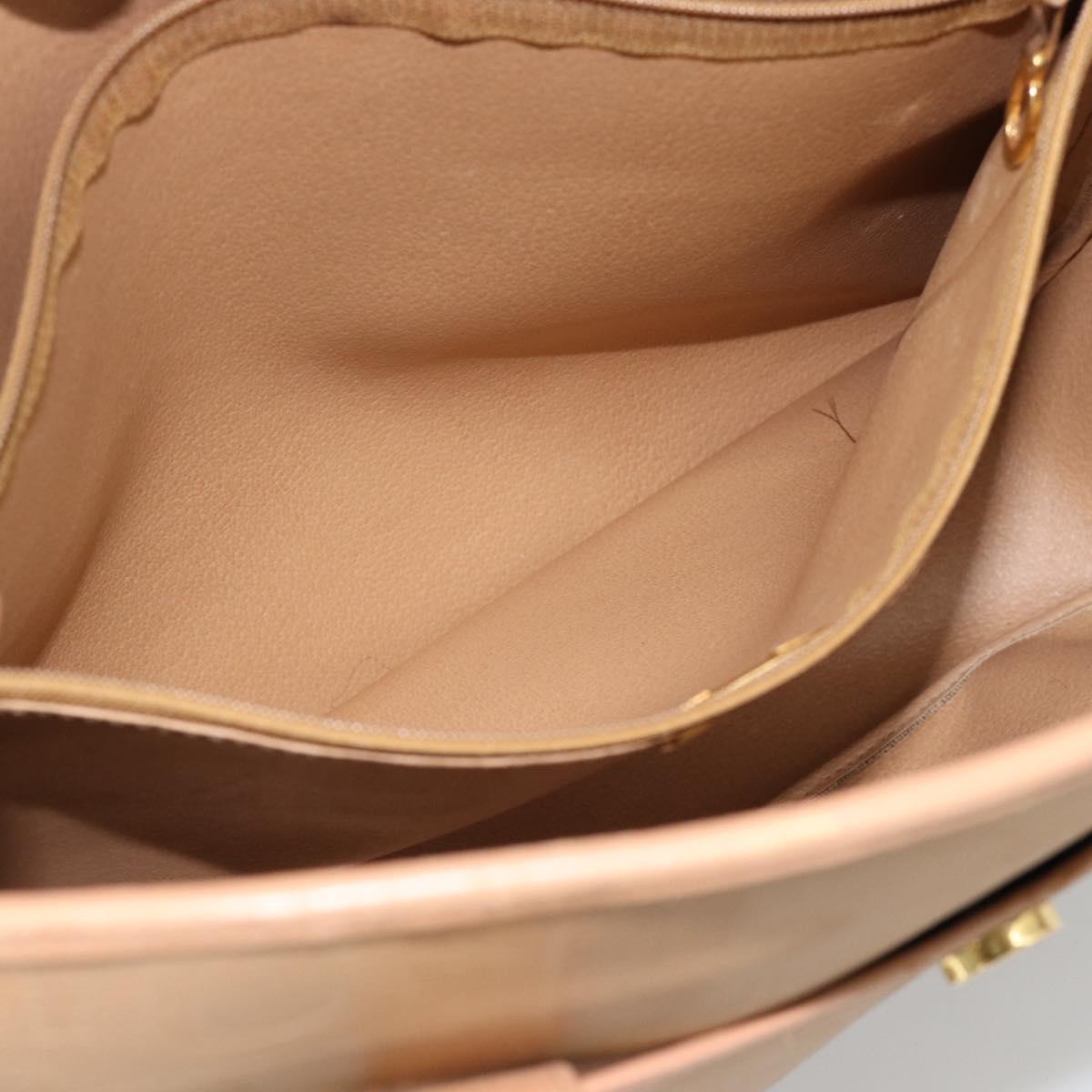 Christian Dior Trotter Tote Bag PVC Leather Beige Gold Tone Auth ep15436