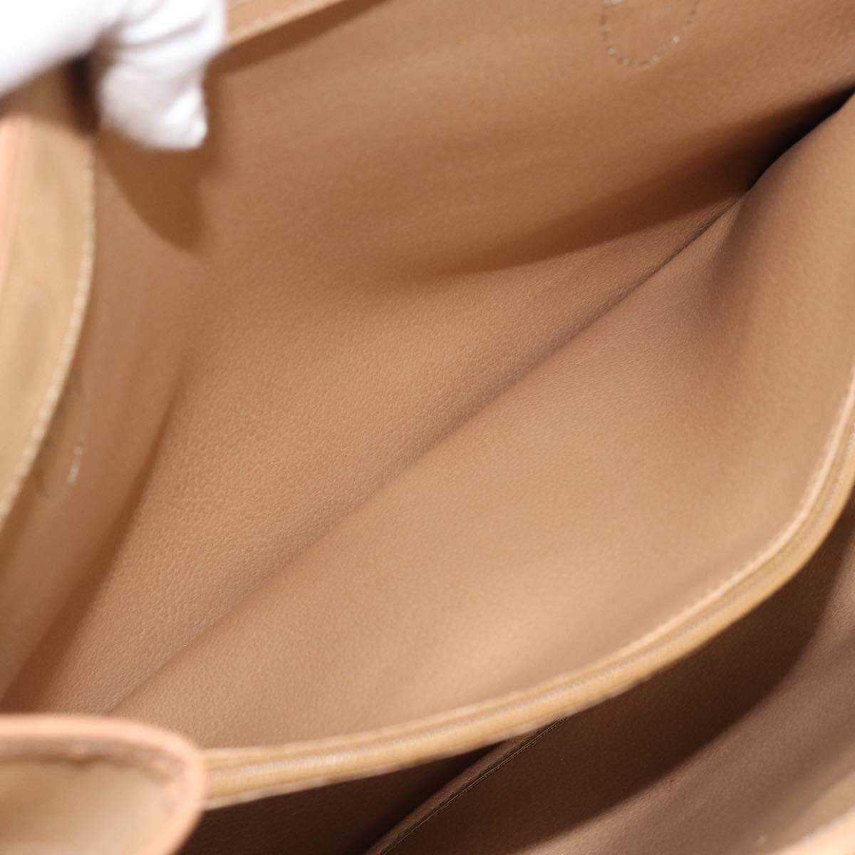 Christian Dior Trotter Tote Bag PVC Leather Beige Gold Tone Auth ep15436