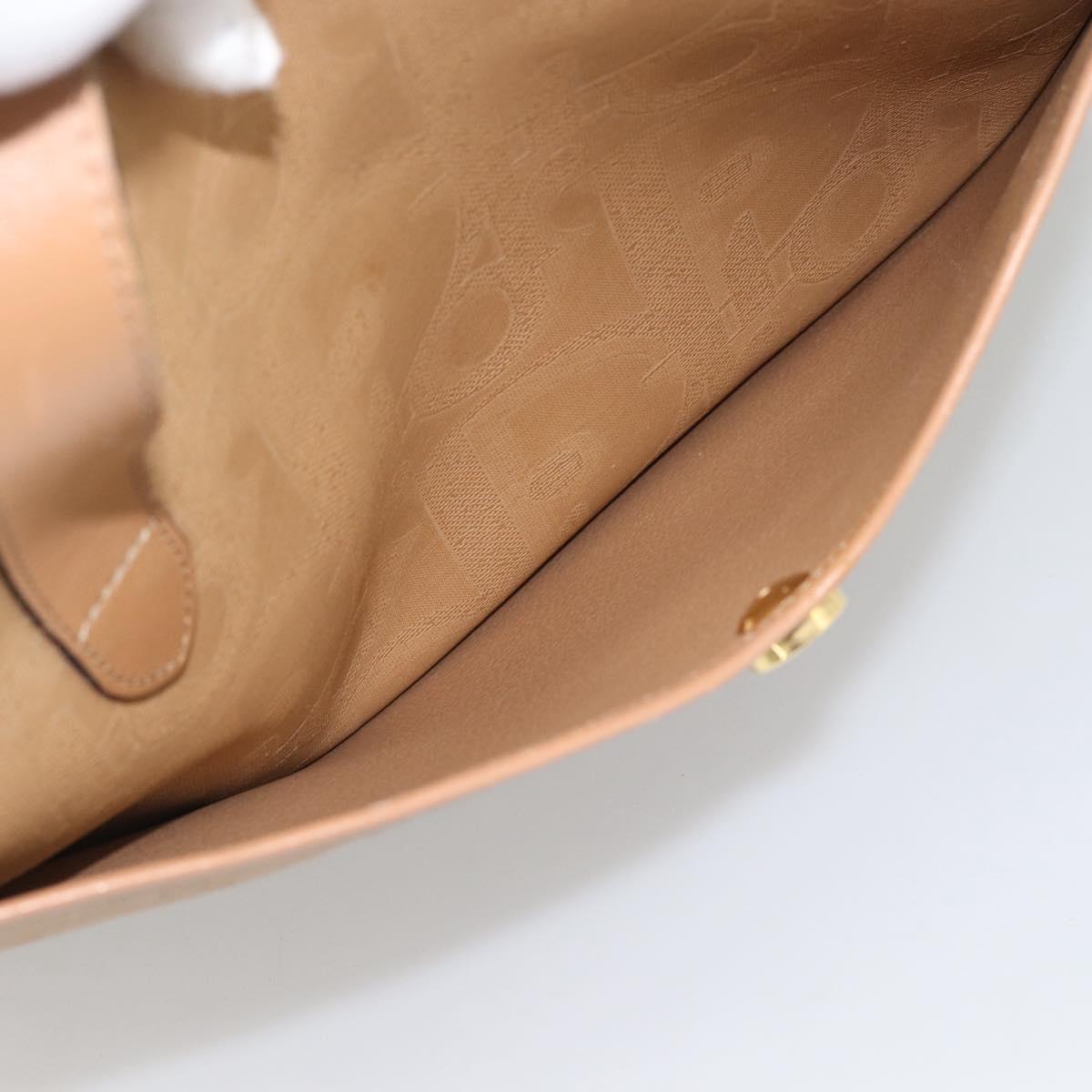 Christian Dior Trotter Tote Bag PVC Leather Beige Gold Tone Auth ep15436