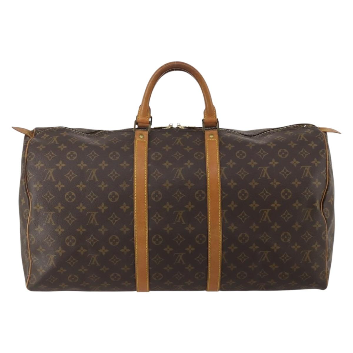 LOUIS VUITTON Monogram Keepall 55 Boston Bag M41424 LV Auth ep15437