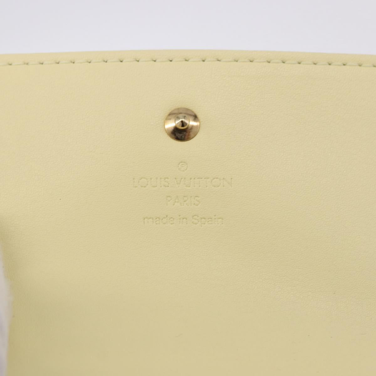 LOUIS VUITTON Monogram Vernis Walker Wallet Lime Yellow M91074 LV Auth ep15446