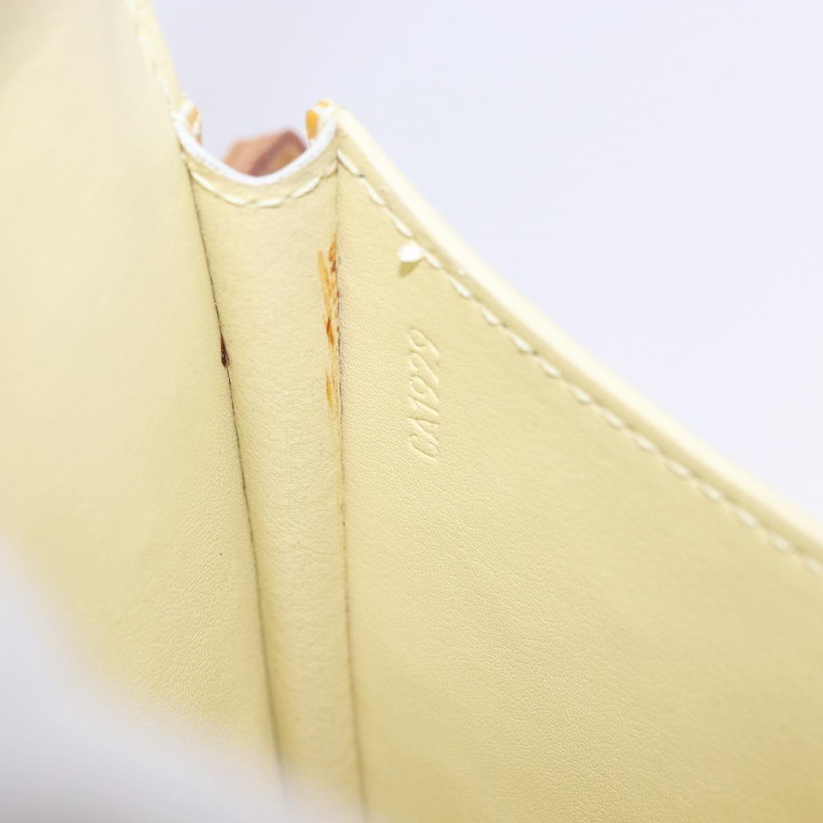 LOUIS VUITTON Monogram Vernis Walker Wallet Lime Yellow M91074 LV Auth ep15446