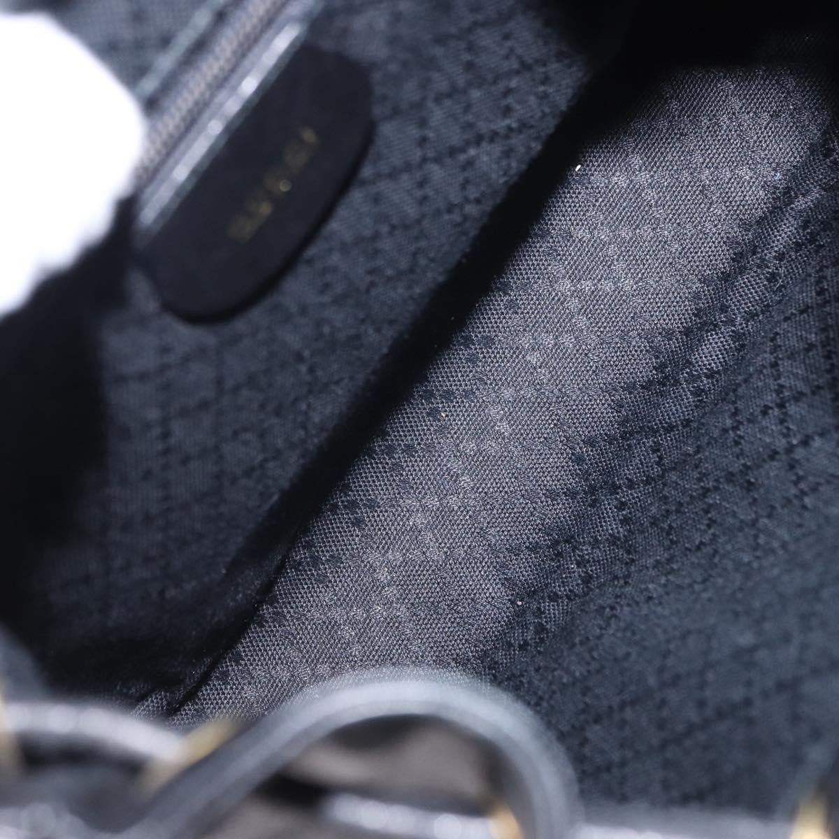 GUCCI Bamboo Backpack Leather Black Gold Tone 003 2034 0030 Auth ep15450