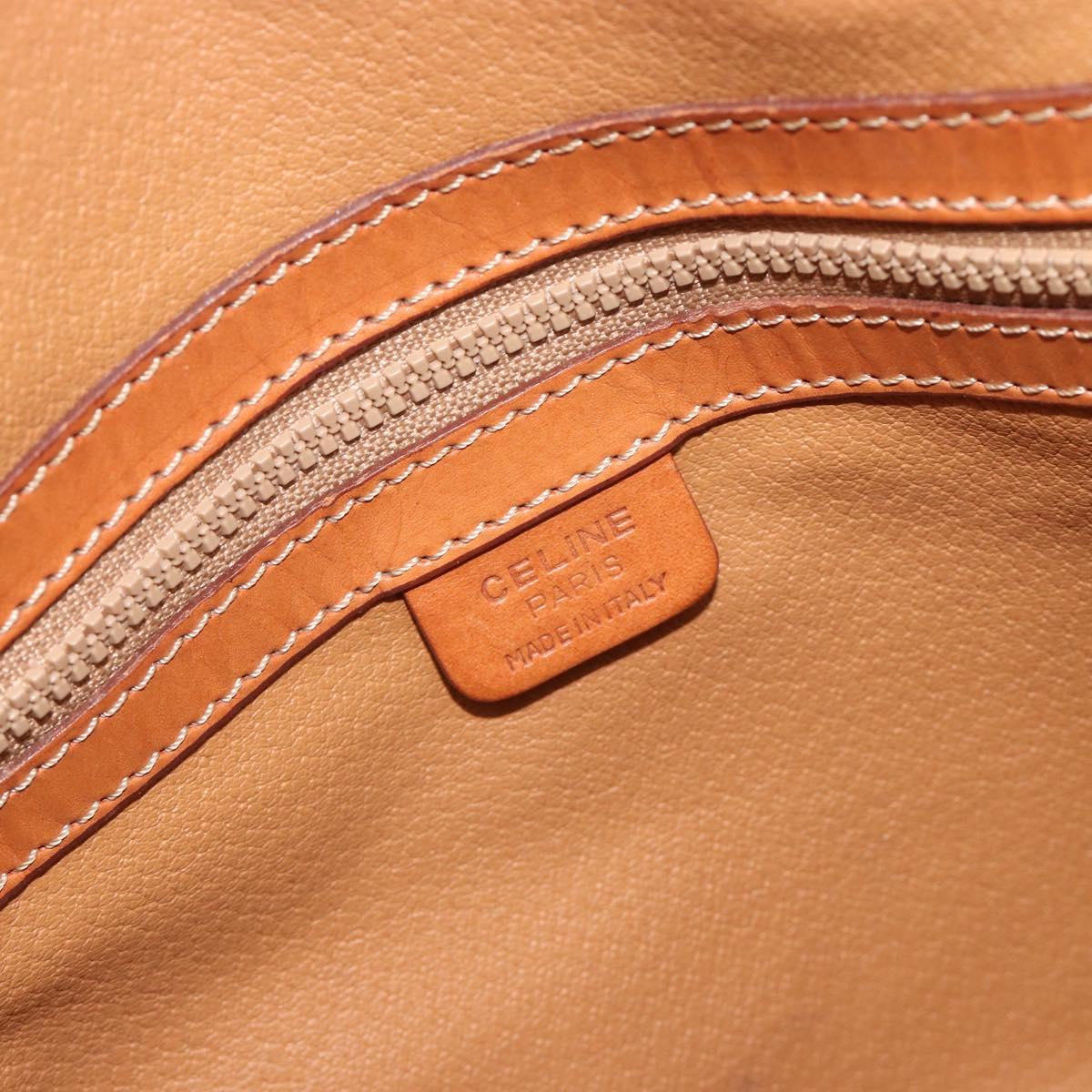 CELINE Macadam Hand Bag PVC Leather 2way Brown Gold Tone Auth ep15452