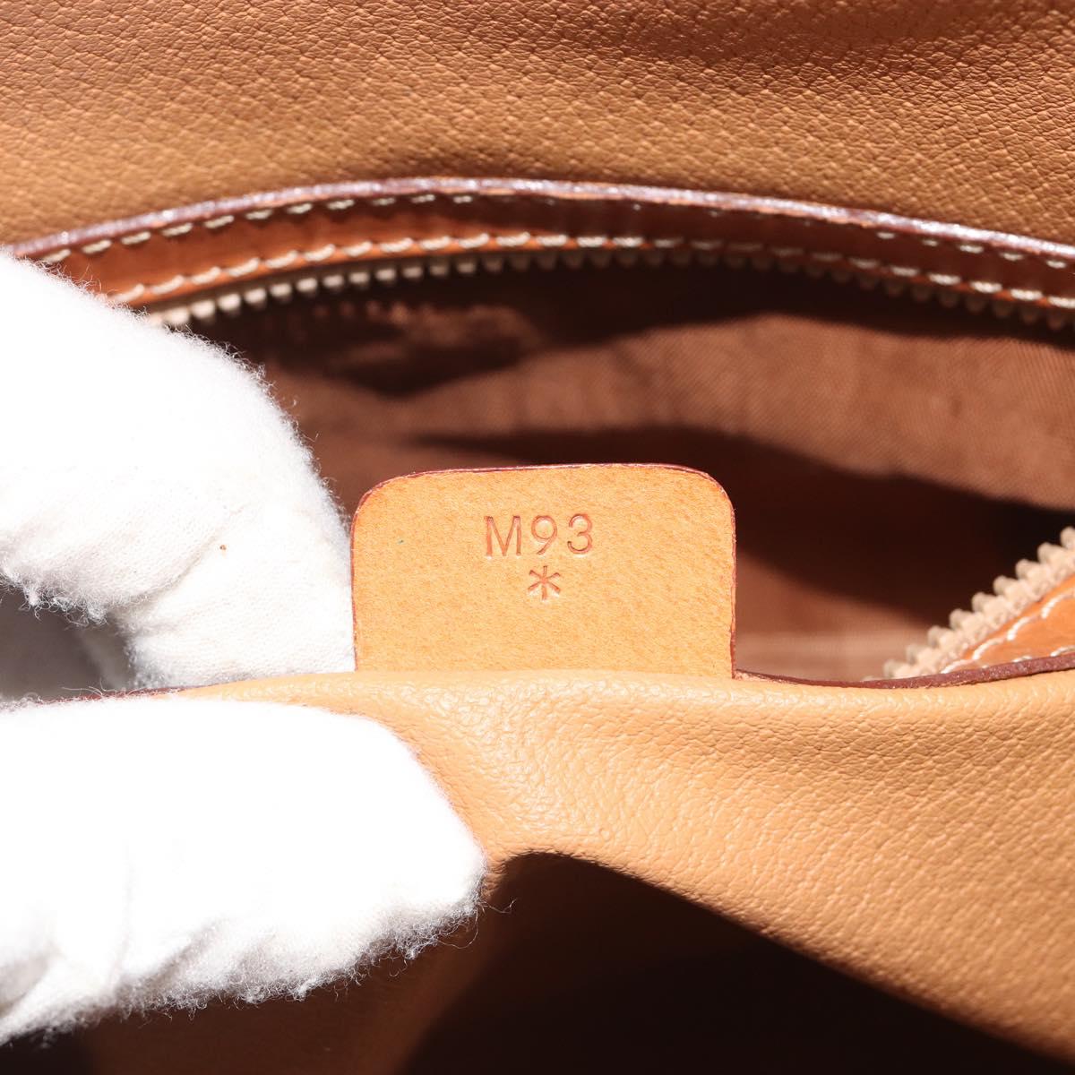 CELINE Macadam Hand Bag PVC Leather 2way Brown Gold Tone Auth ep15452