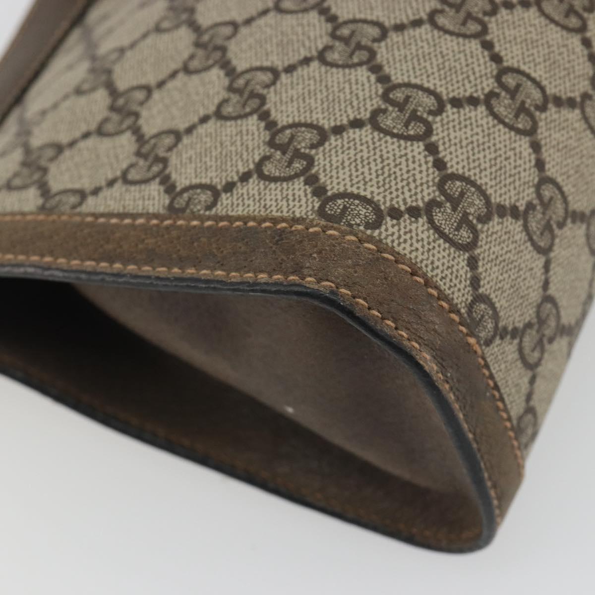GUCCI GG Supreme Clutch Bag PVC Leather Beige 67 014 2125 Auth ep15454