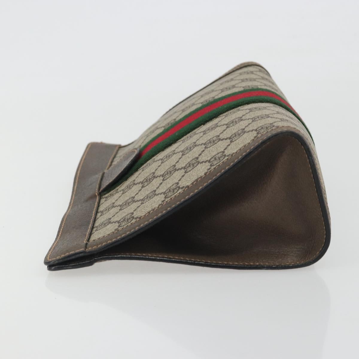 GUCCI GG Supreme Clutch Bag PVC Leather Beige 67 014 2125 Auth ep15454
