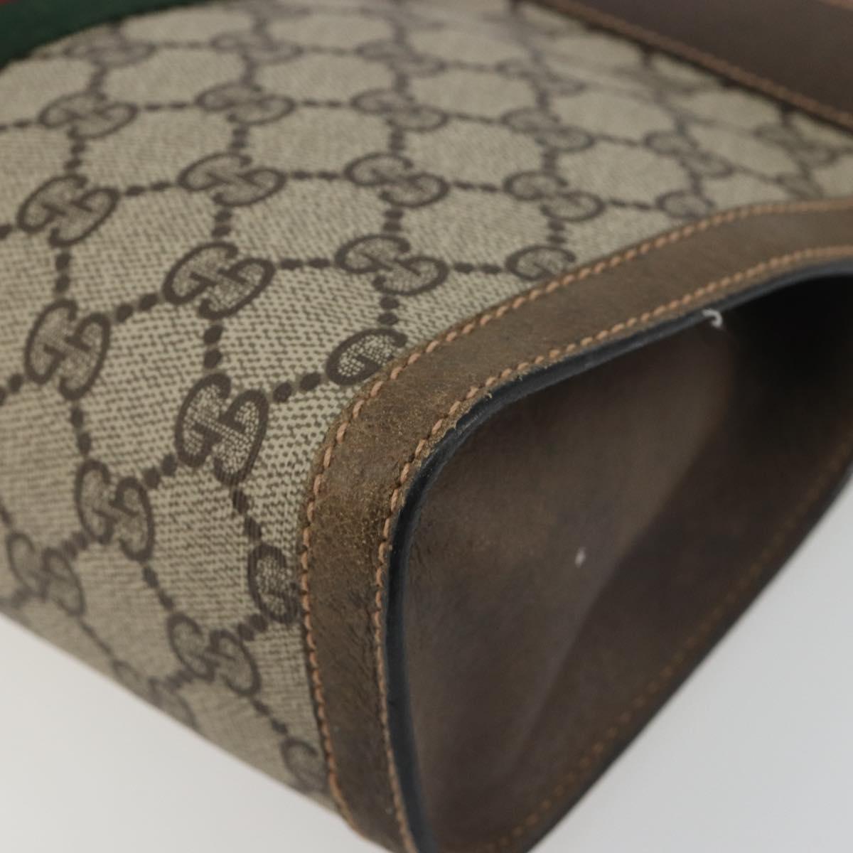 GUCCI GG Supreme Clutch Bag PVC Leather Beige 67 014 2125 Auth ep15454