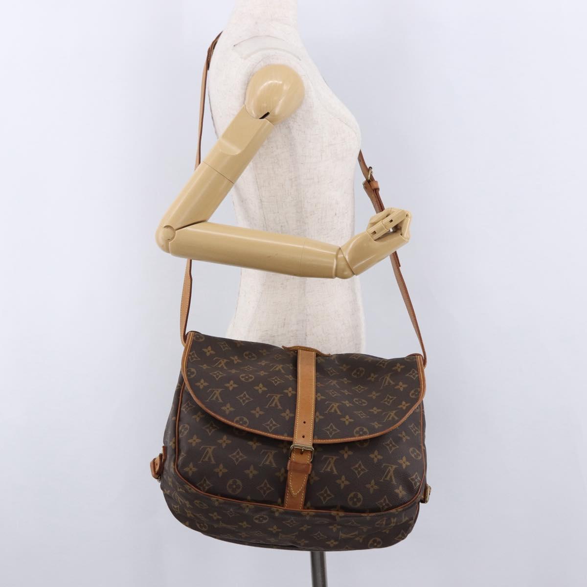 LOUIS VUITTON Monogram Saumur 35 Shoulder Bag M42254 LV Auth ep15455