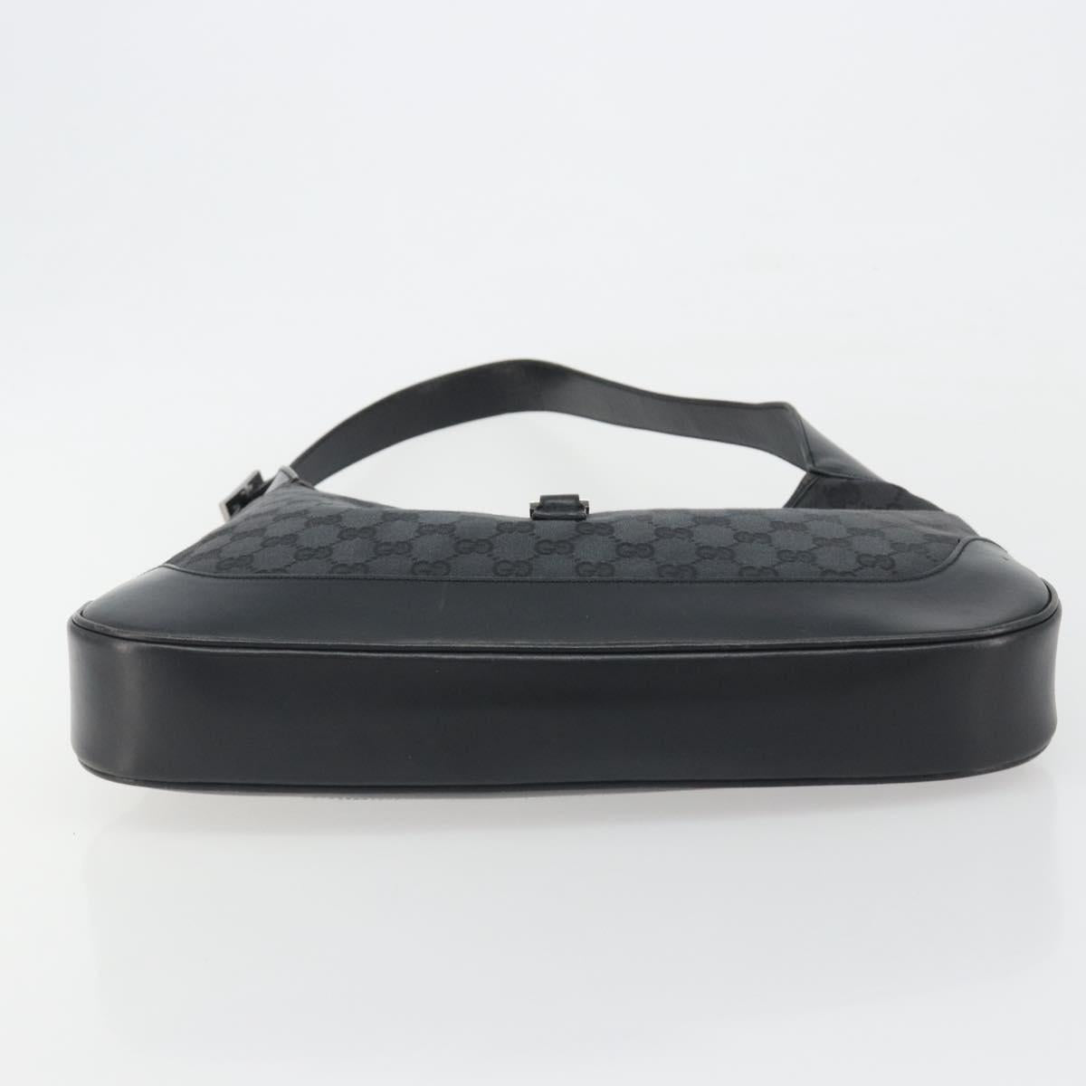 GUCCI GG Canvas Jackie Hand Bag Black Silver 001 3346 Auth ep15456A