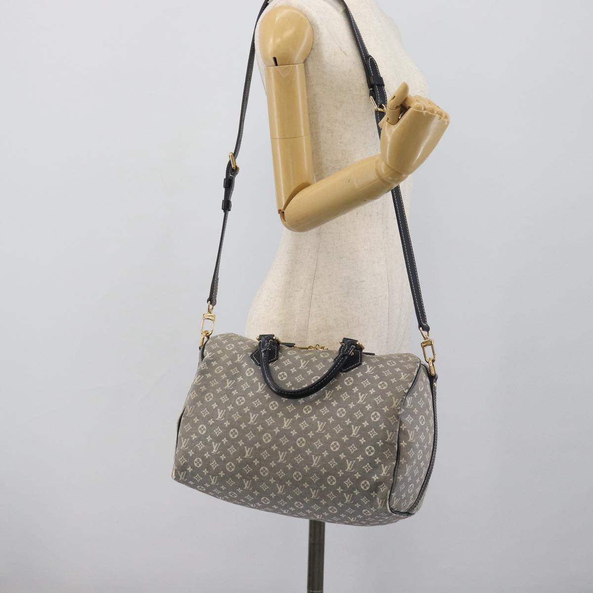 LOUIS VUITTON Monogram Idylle Speedy Bandouliere 30 Bag Navy M56703 Auth ep15457