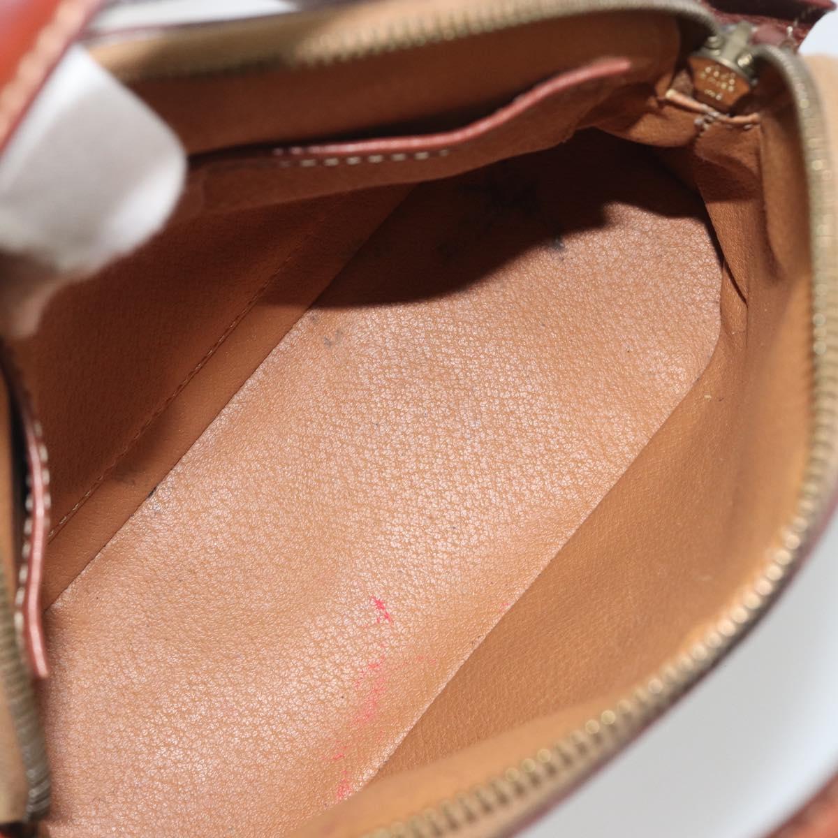 CELINE Macadam Hand Bag PVC Leather Brown Gold Tone Auth ep15461