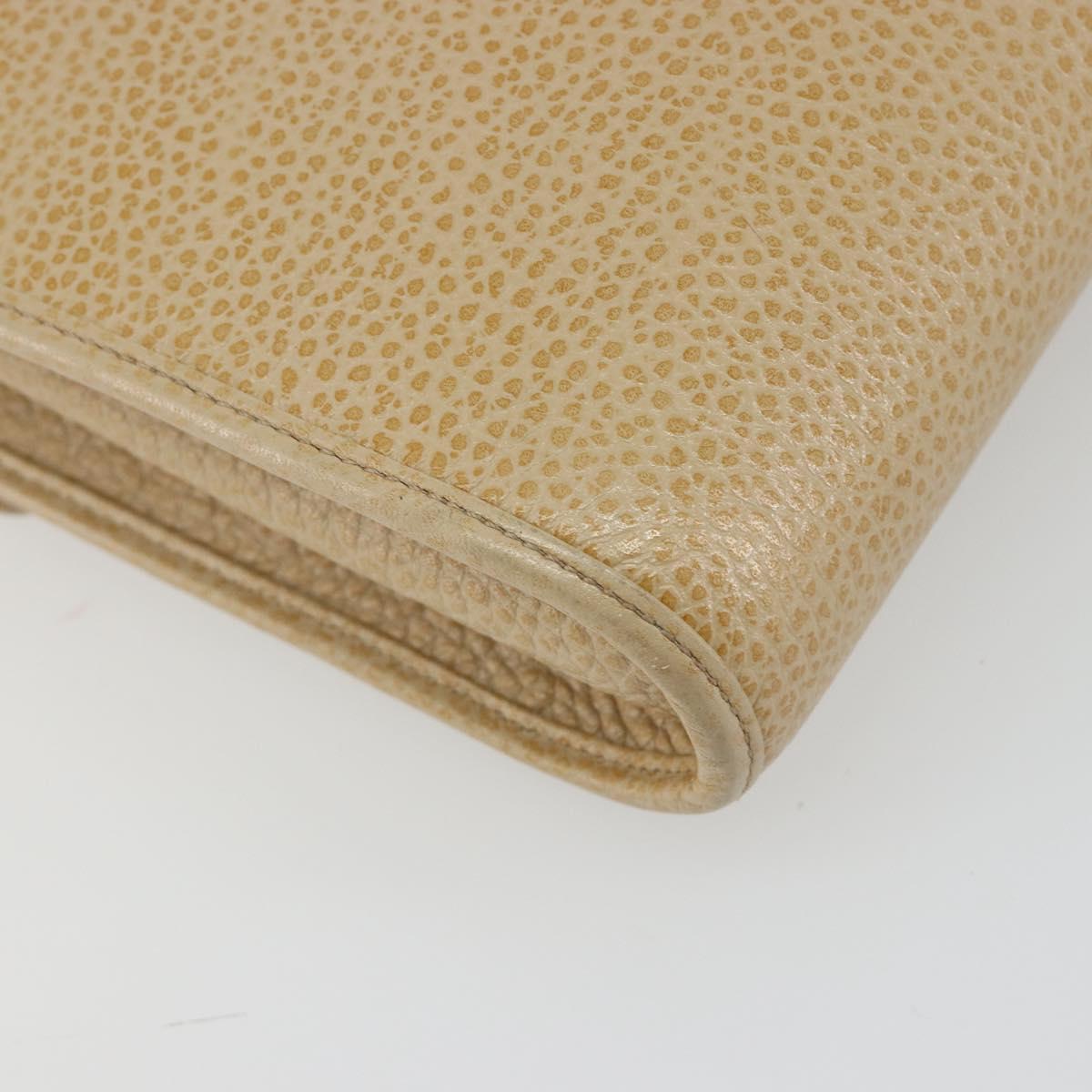 Christian Dior Shoulder Bag Leather Beige Gold Tone Auth ep15464