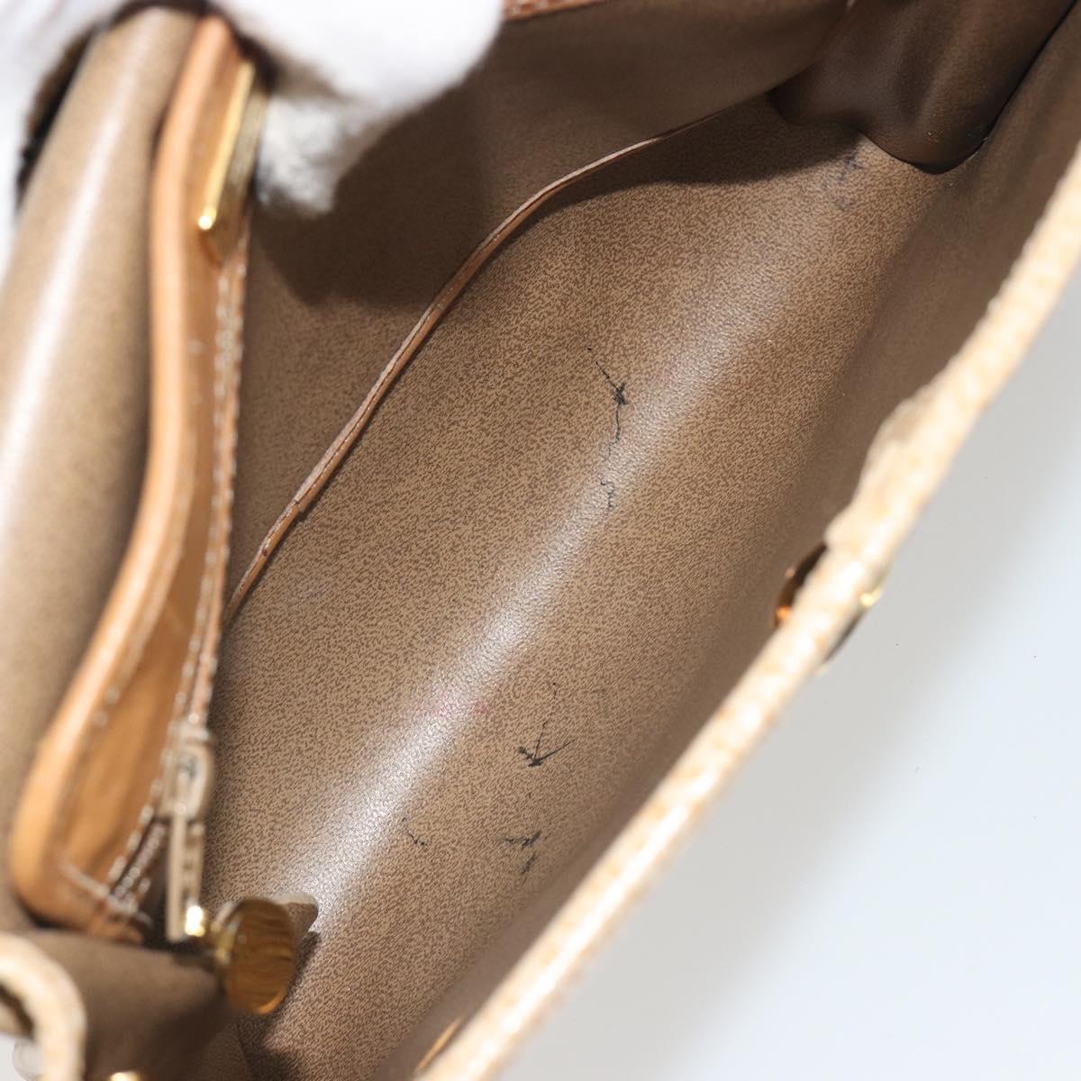 Christian Dior Shoulder Bag Leather Beige Gold Tone Auth ep15464