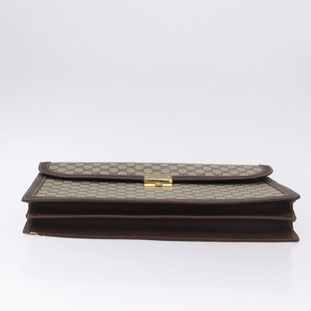 GUCCI GG Supreme Business Bag PVC Leather Beige Gold 904 20 002 Auth ep15466