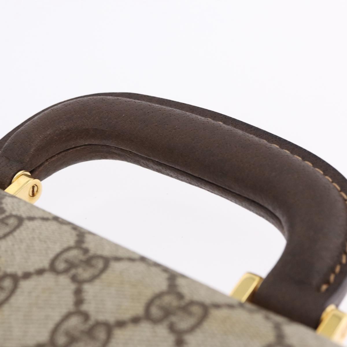 GUCCI GG Supreme Business Bag PVC Leather Beige Gold 904 20 002 Auth ep15466