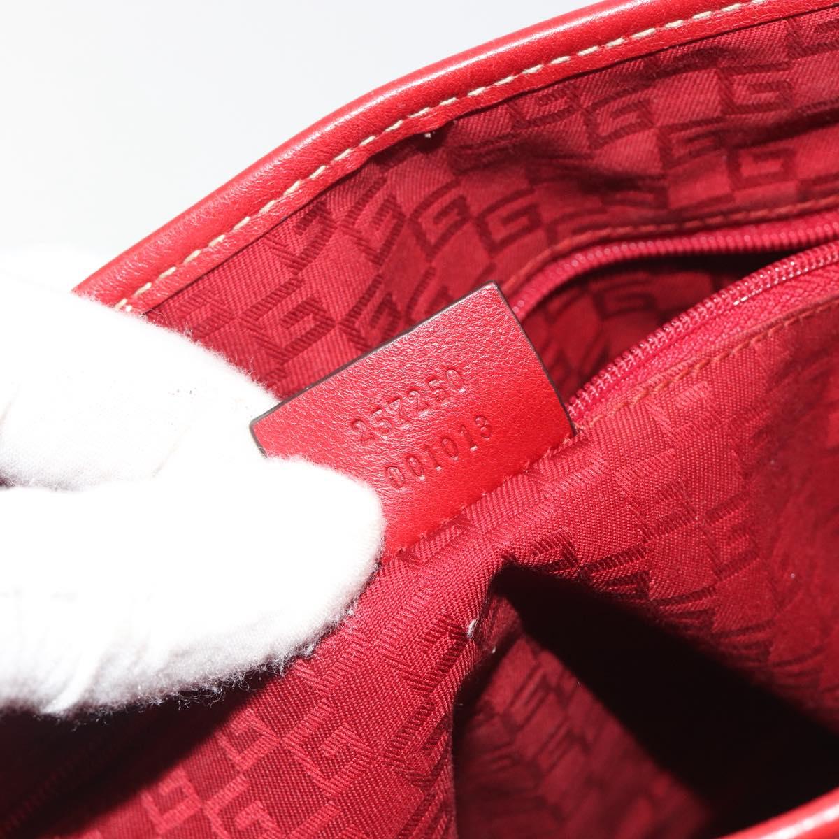 GUCCI GG Supreme Hand Bag PVC Leather Outlet White Red 257250 Auth ep15469