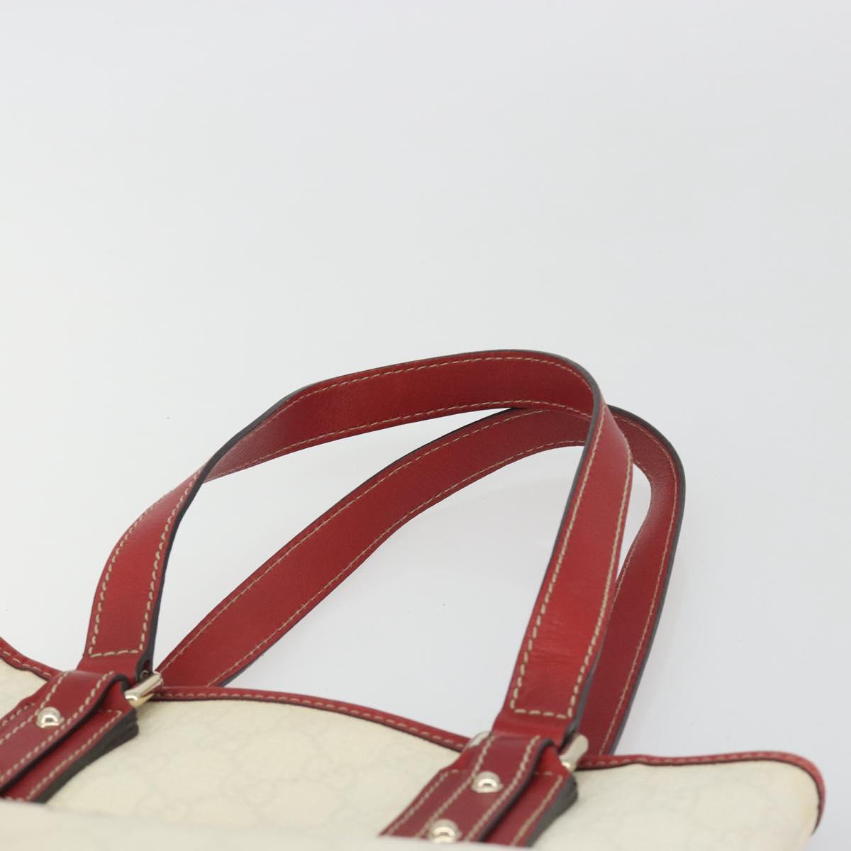 GUCCI GG Supreme Hand Bag PVC Leather Outlet White Red 257250 Auth ep15469