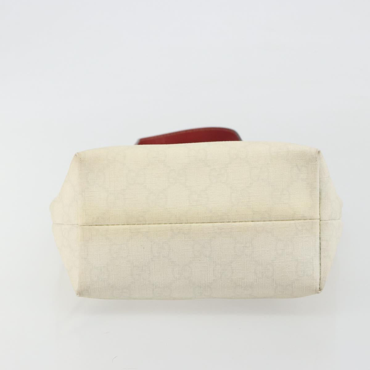 GUCCI GG Supreme Hand Bag PVC Leather Outlet White Red 257250 Auth ep15469