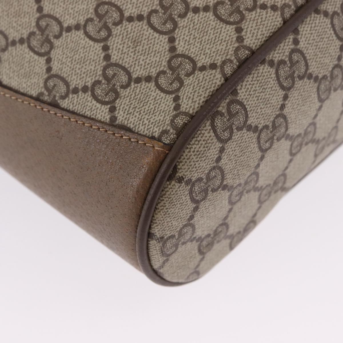 GUCCI GG Supreme Shoulder Bag PVC Leather Beige Gold Tone 41 02 034 Auth ep15475