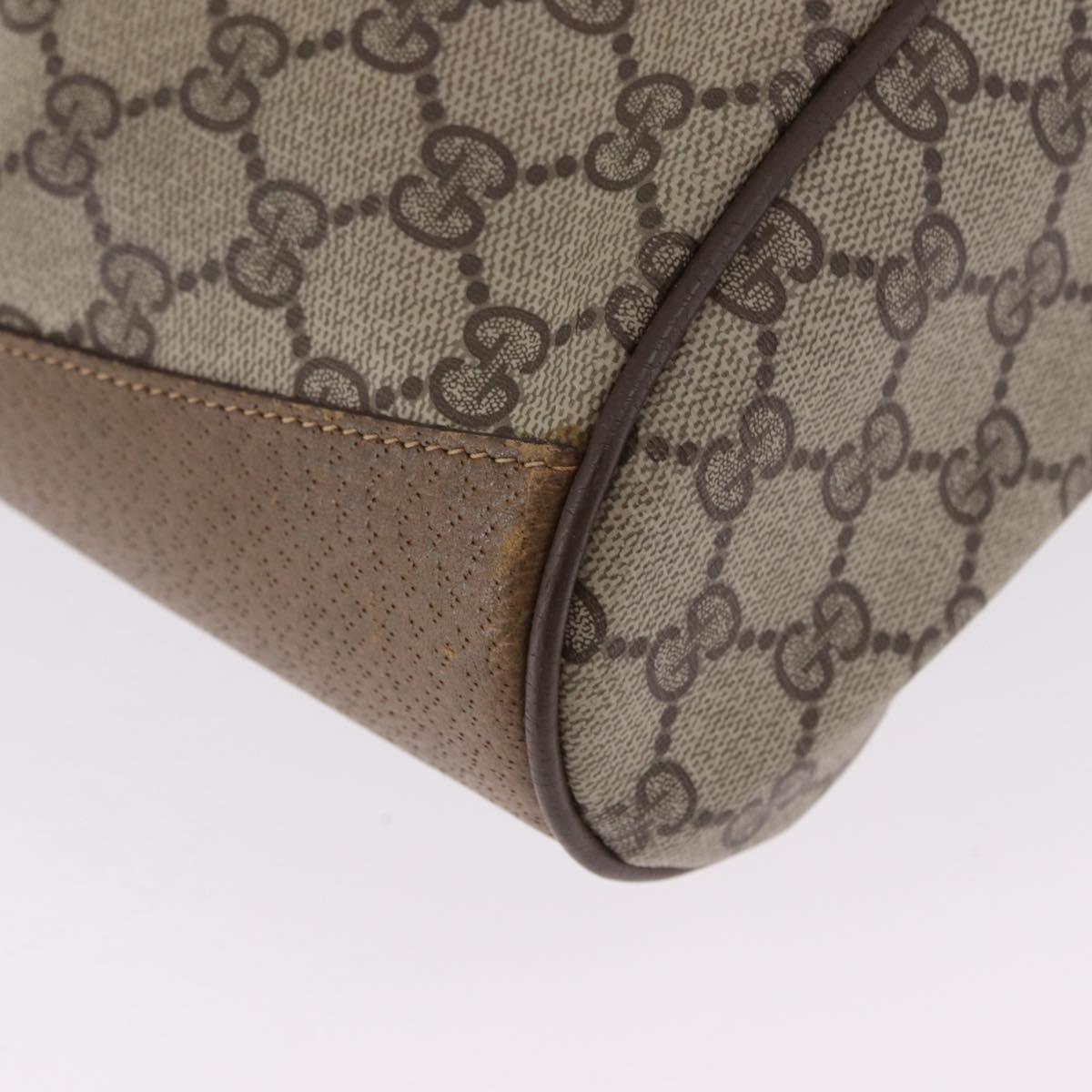 GUCCI GG Supreme Shoulder Bag PVC Leather Beige Gold Tone 41 02 034 Auth ep15475