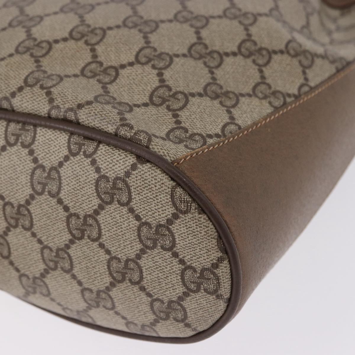 GUCCI GG Supreme Shoulder Bag PVC Leather Beige Gold Tone 41 02 034 Auth ep15475