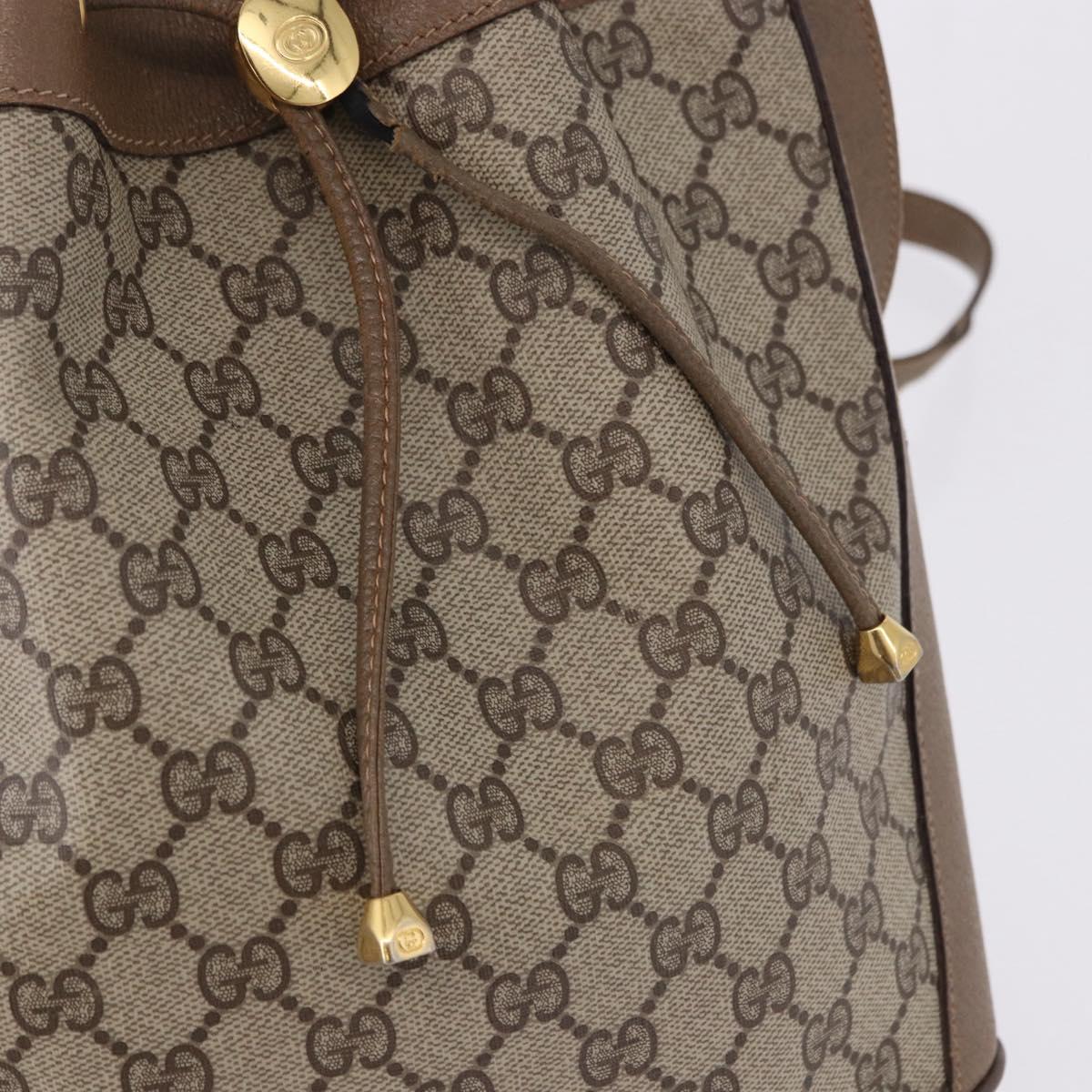 GUCCI GG Supreme Shoulder Bag PVC Leather Beige Gold Tone 41 02 034 Auth ep15475