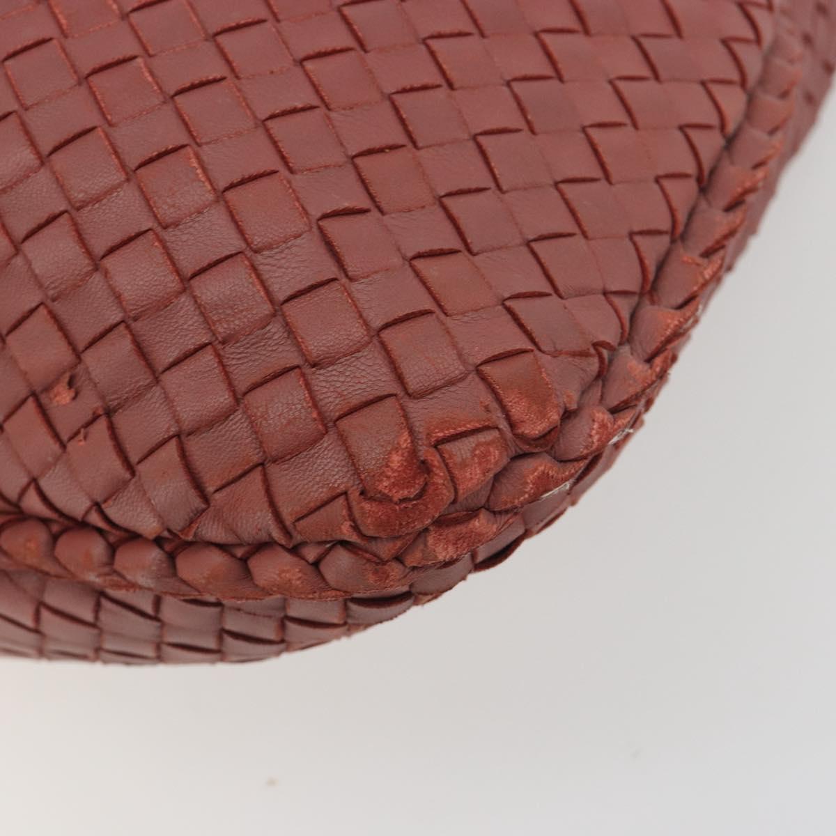 BOTTEGA VENETA INTRECCIATO Hobo Shoulder Bag Leather Pink Silver Auth ep15476A