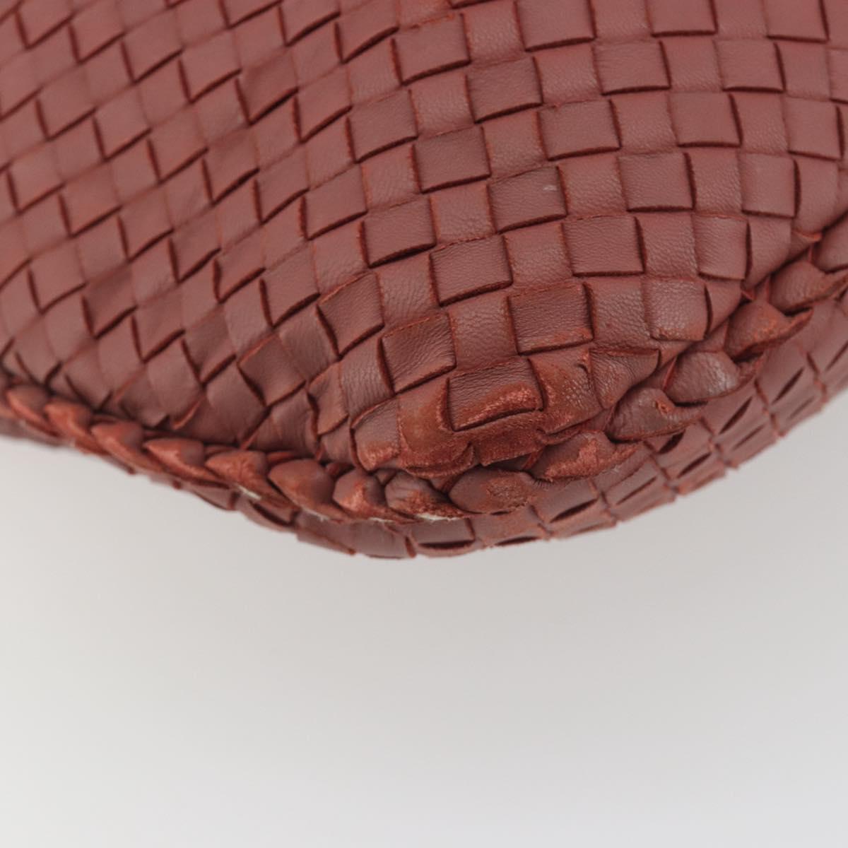 BOTTEGA VENETA INTRECCIATO Hobo Shoulder Bag Leather Pink Silver Auth ep15476A