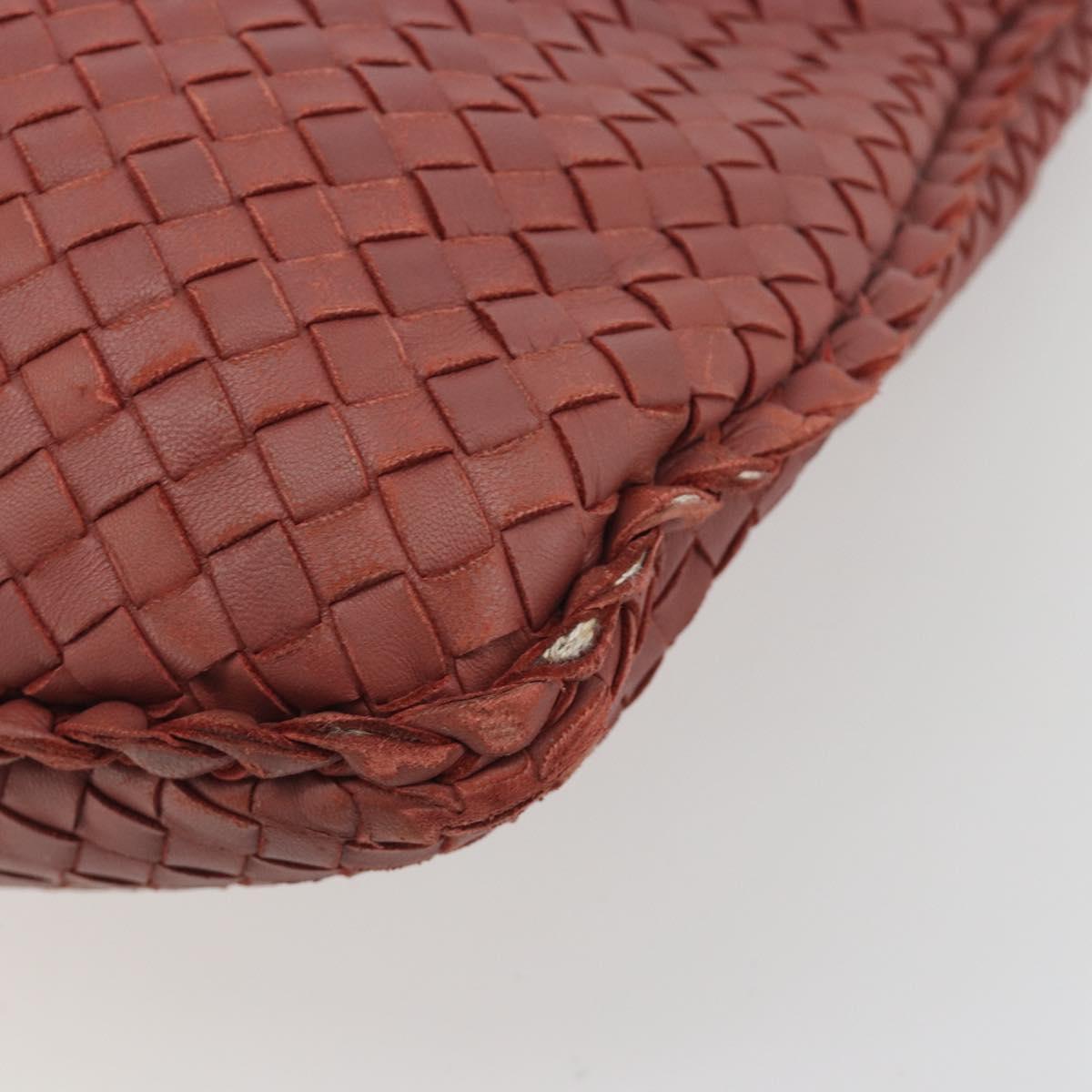 BOTTEGA VENETA INTRECCIATO Hobo Shoulder Bag Leather Pink Silver Auth ep15476A