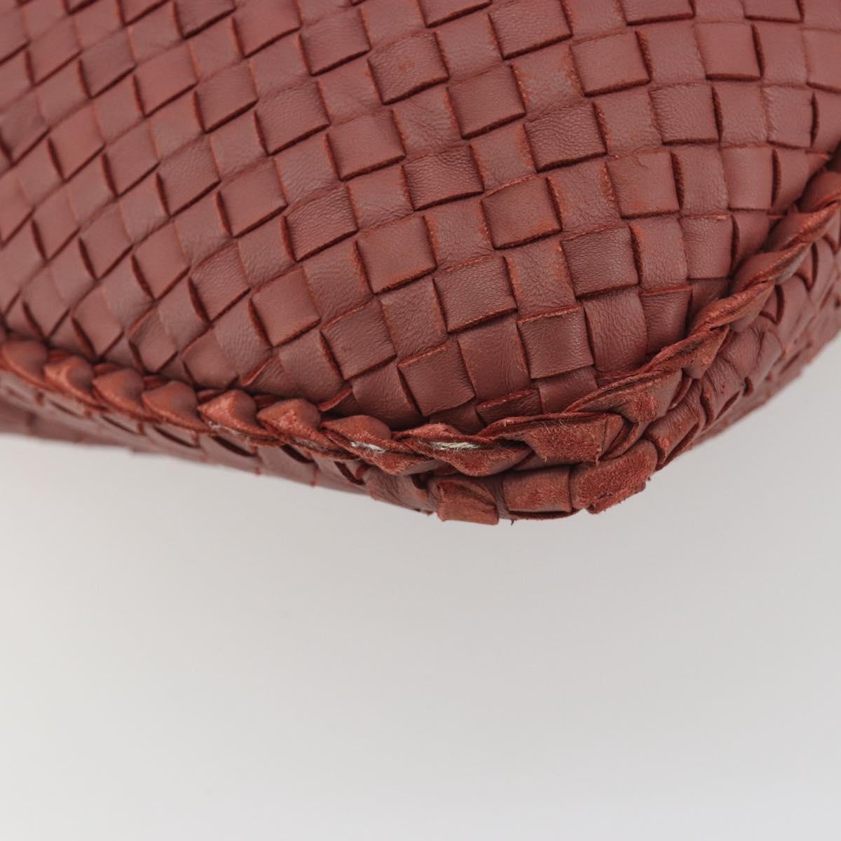BOTTEGA VENETA INTRECCIATO Hobo Shoulder Bag Leather Pink Silver Auth ep15476A