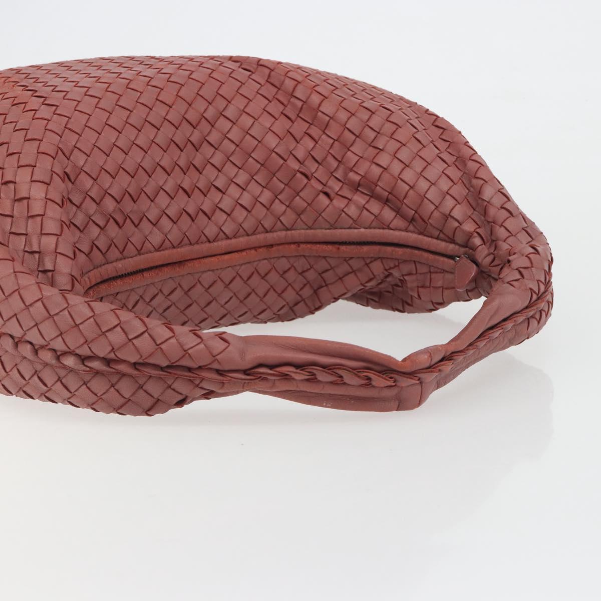 BOTTEGA VENETA INTRECCIATO Hobo Shoulder Bag Leather Pink Silver Auth ep15476A
