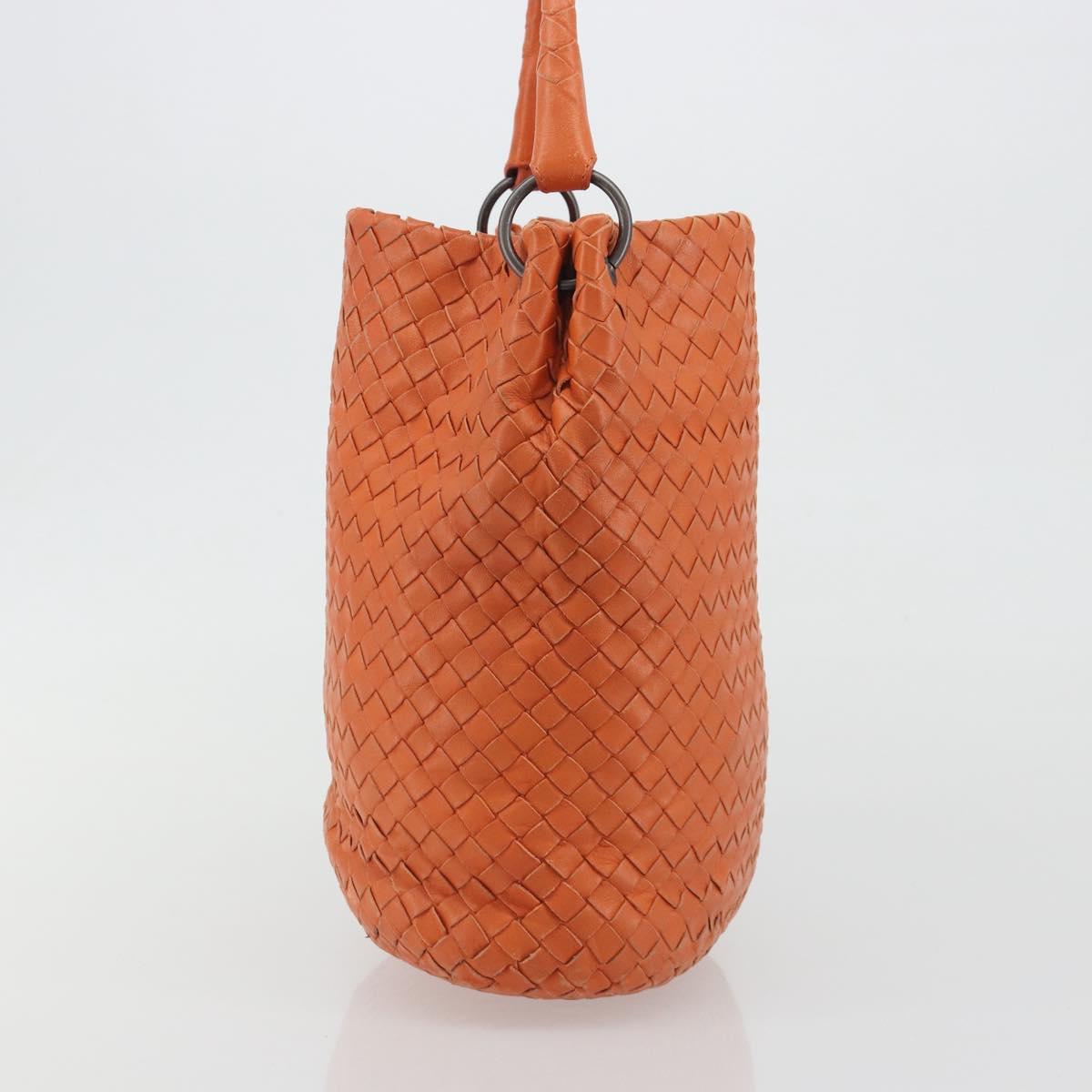 BOTTEGA VENETA INTRECCIATO Hand Bag Leather Orange Auth ep15482A