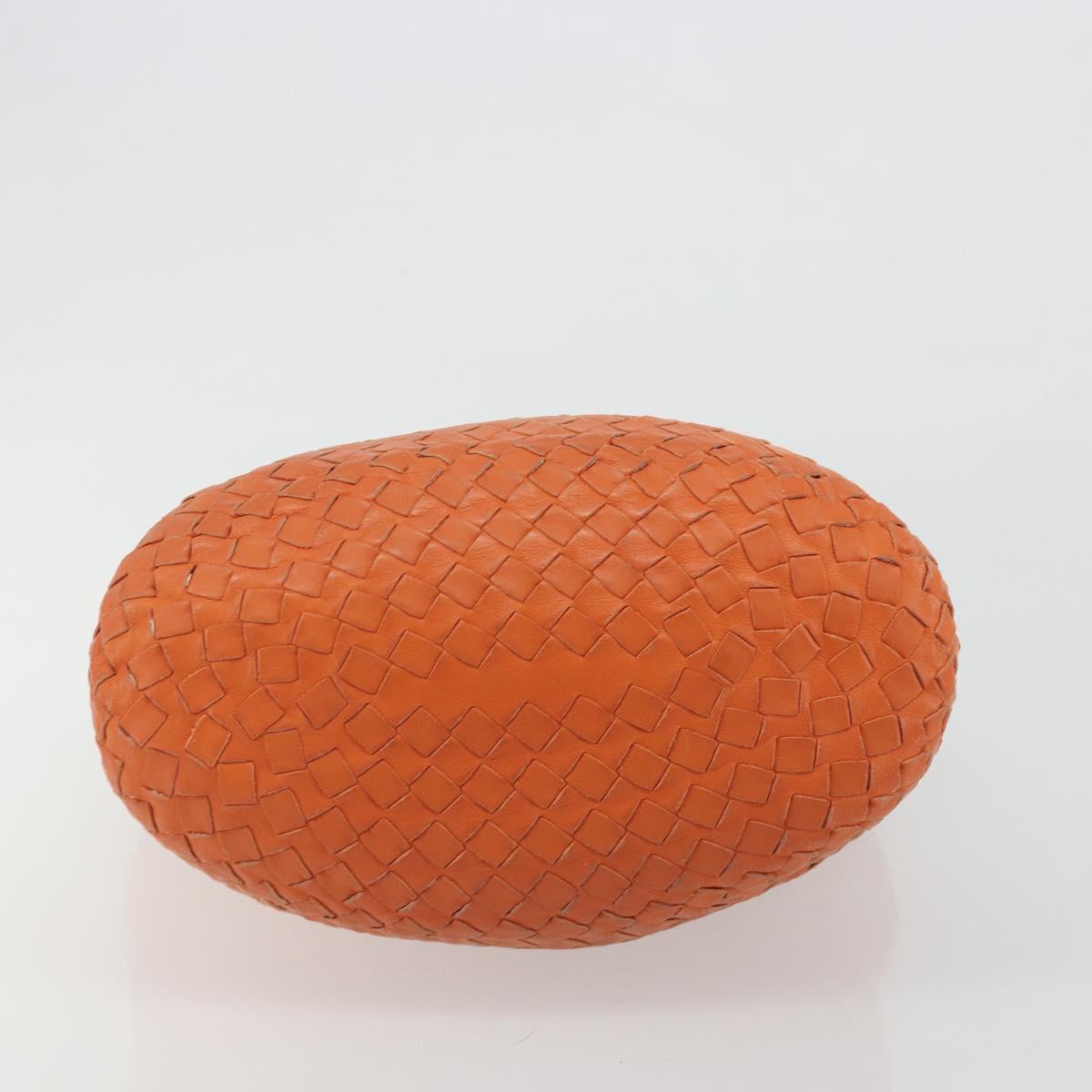 BOTTEGA VENETA INTRECCIATO Hand Bag Leather Orange Auth ep15482A