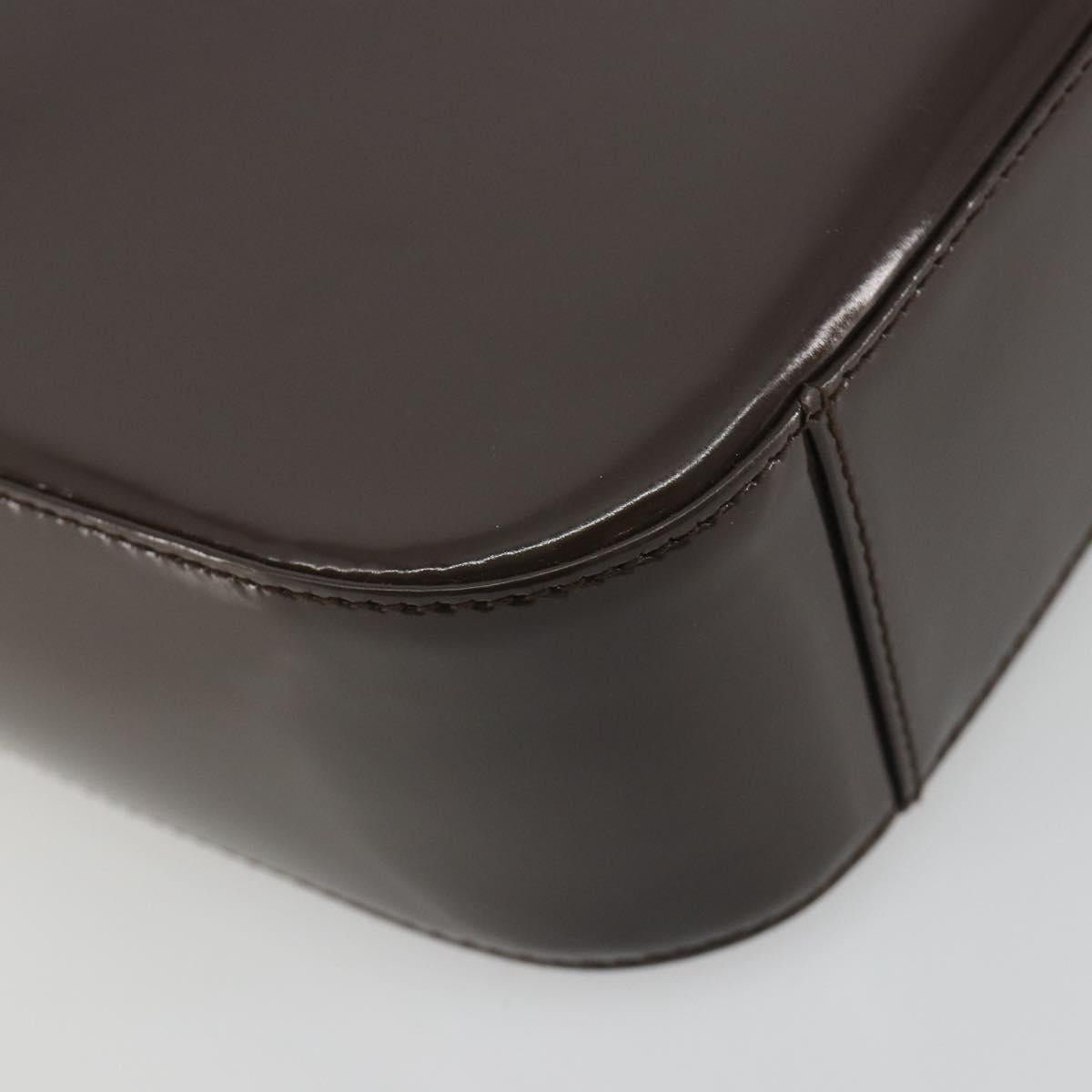 GUCCI Shoulder Bag Patent Brown 007 2046 0249 Auth ep15483